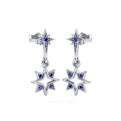 Falling Star Blue Sapphire Drop Earrings (0.16 CTW) Perspective View