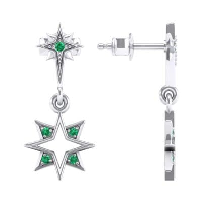 Falling Star Emerald Drop Earrings (0.16 CTW) Top Dynamic View
