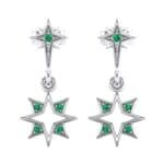 Falling Star Emerald Drop Earrings (0.16 CTW) Side View