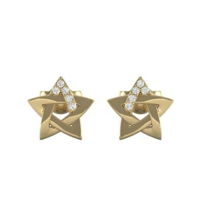 Pentagram Diamond Earrings (0.03 CTW) Side View