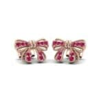 Bow Ruby Earrings (0.25 CTW) Perspective View