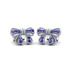 Bow Blue Sapphire Earrings (0.25 CTW) Perspective View