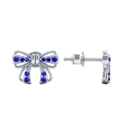 Bow Blue Sapphire Earrings (0.25 CTW) Top Dynamic View