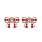 Bow Ruby Earrings (0.25 CTW) Side View