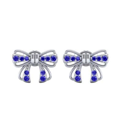 Bow Blue Sapphire Earrings (0.25 CTW) Side View