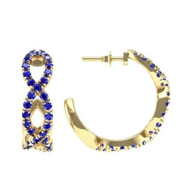 Pave Twist Blue Sapphire Hoop Earrings (1.65 CTW) Top Dynamic View
