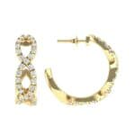 Pave Twist Diamond Hoop Earrings (1.13 CTW) Top Dynamic View