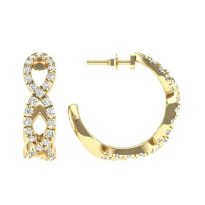 Pave Twist Diamond Hoop Earrings (1.13 CTW) Top Dynamic View