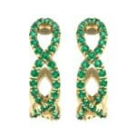 Pave Twist Emerald Hoop Earrings (1.65 CTW) Side View