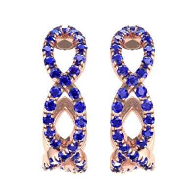 Pave Twist Blue Sapphire Hoop Earrings (1.65 CTW) Side View