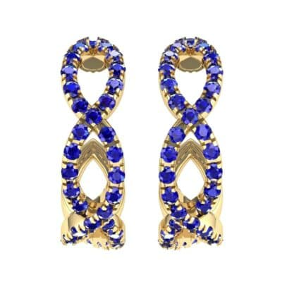 Pave Twist Blue Sapphire Hoop Earrings (1.65 CTW) Side View
