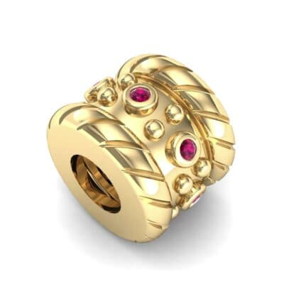 Grooved Tyre Ruby Bead (0.08 CTW) Perspective View