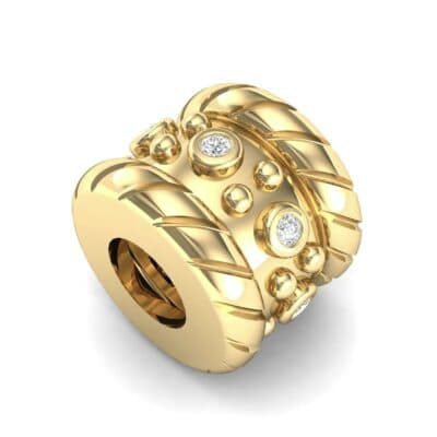 Grooved Tyre Diamond Bead (0.06 CTW) Perspective View