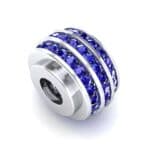 Three-Row Channel-Set Blue Sapphire Bead (1 CTW) Perspective View