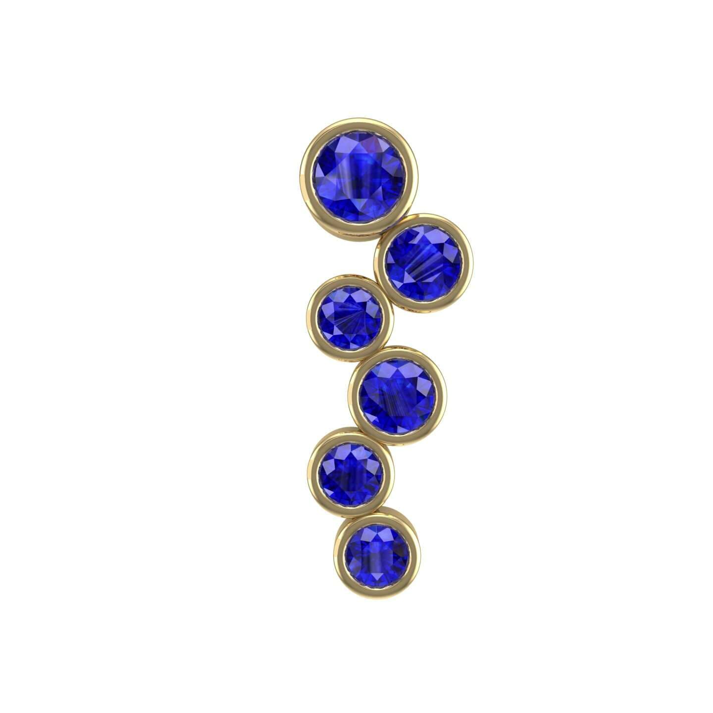 Necklaces Pendants Chains For Women Iconic Jewelry Bezel Set Blue Sapphire Journey Pendant 0 88 Carat