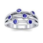 Bezel-Set Trio Blue Sapphire Ring (0.58 CTW) Top Dynamic View