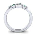 Bezel-Set Trio Emerald Ring (0.58 CTW) Side View