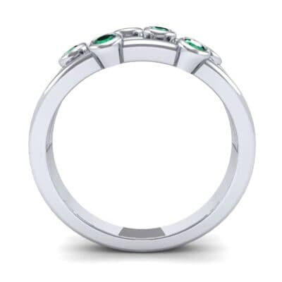 Bezel-Set Trio Emerald Ring (0.58 CTW) Side View