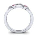 Bezel-Set Trio Ruby Ring (0.58 CTW) Side View