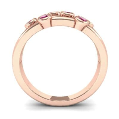 Bezel-Set Trio Ruby Ring (0.58 CTW) Side View