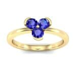 Three-Stone Flower Blue Sapphire Engagement Ring (0.48 CTW) Top Dynamic View