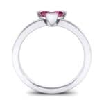 Three-Stone Flower Ruby Engagement Ring (0.48 CTW) Side View