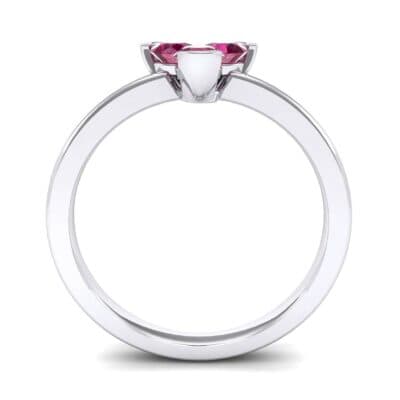 Three-Stone Flower Ruby Engagement Ring (0.48 CTW) Side View
