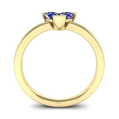 Three-Stone Flower Blue Sapphire Engagement Ring (0.48 CTW) Side View