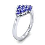 Venus Blue Sapphire Cluster Engagement Ring (1.54 CTW) Perspective View