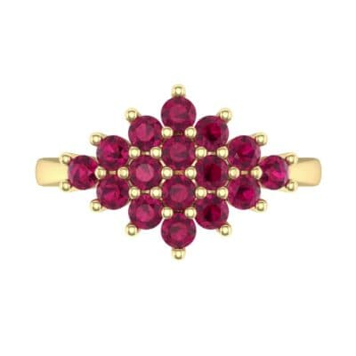 Venus Ruby Cluster Engagement Ring (1.54 CTW) Top Flat View