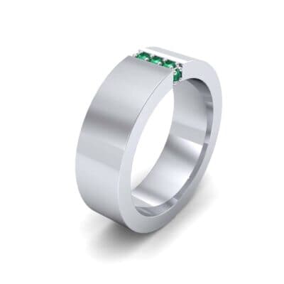 Vertical Channel Emerald Ring (0.1 CTW) Perspective View