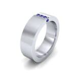 Vertical Channel Blue Sapphire Ring (0.1 CTW) Perspective View