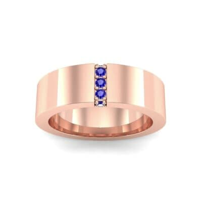 Vertical Channel Blue Sapphire Ring (0.1 CTW) Top Dynamic View
