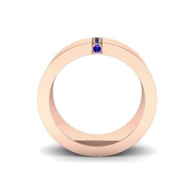 Vertical Channel Blue Sapphire Ring (0.1 CTW) Side View