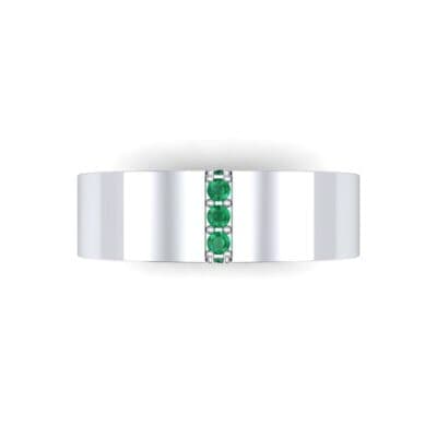 Vertical Channel Emerald Ring (0.1 CTW) Top Flat View