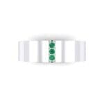 Vertical Channel Emerald Ring (0.1 CTW) Top Flat View