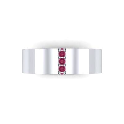 Vertical Channel Ruby Ring (0.1 CTW) Top Flat View
