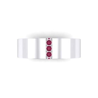 Vertical Channel Ruby Ring (0.1 CTW) Top Flat View