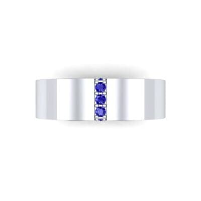 Vertical Channel Blue Sapphire Ring (0.1 CTW) Top Flat View
