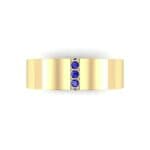 Vertical Channel Blue Sapphire Ring (0.1 CTW) Top Flat View