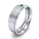 Stepped Edge Single Princess-Cut Emerald Ring (0.1 CTW) Perspective View
