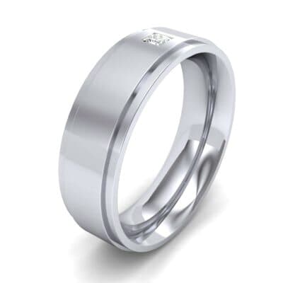 Stepped Edge Single Princess-Cut Diamond Ring (0.08 CTW) Perspective View
