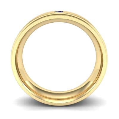 Stepped Edge Single Princess-Cut Blue Sapphire Ring (0.1 CTW) Side View