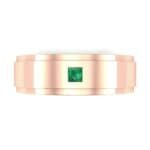 Stepped Edge Single Princess-Cut Emerald Ring (0.1 CTW) Top Flat View