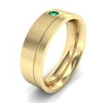 Single Round-Cut Emerald Ring (0.1 CTW) Perspective View