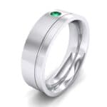 Single Round-Cut Emerald Ring (0.1 CTW) Perspective View