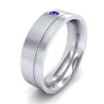Single Round-Cut Blue Sapphire Ring (0.1 CTW) Perspective View