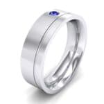 Single Round-Cut Blue Sapphire Ring (0.1 CTW) Perspective View