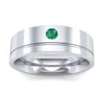 Single Round-Cut Emerald Ring (0.1 CTW) Top Dynamic View