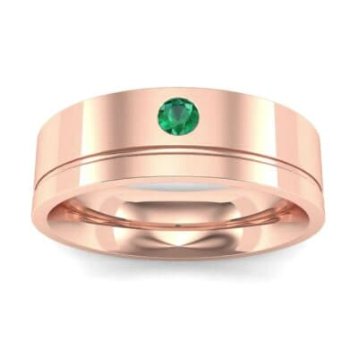 Single Round-Cut Emerald Ring (0.1 CTW) Top Dynamic View